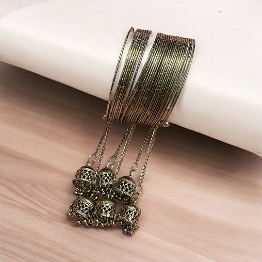 Goldplated Multiple Bangles Look Bracelet